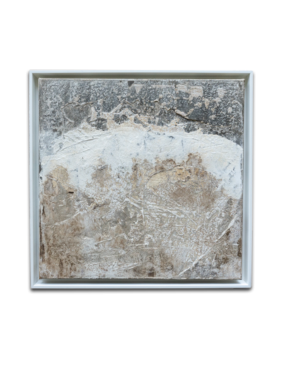Marmormehl, Sumpfkalk, Beize, Tusche, Pigmente auf Leinwand von 2018, 40 x 40 cm