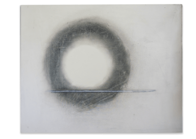 Marmormehl, Asche, Betumen, Acryl auf Leinwand von 2021, 150 x 120 cm